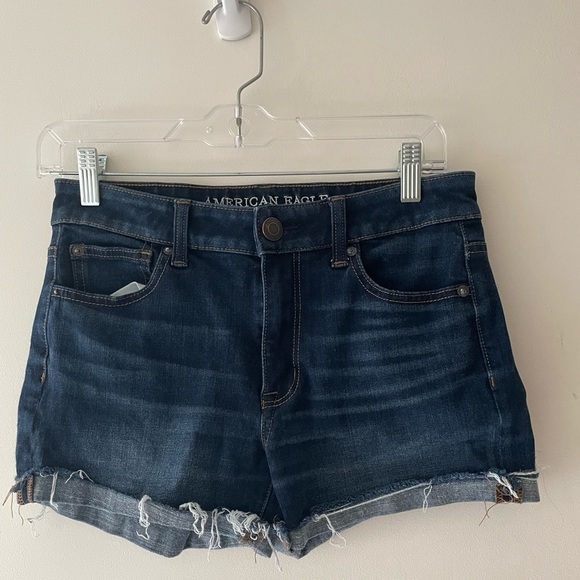 American Eagle Hi Rise Shortie 360 Degree Super Stretch Denim Shorts - Picture 1 of 5